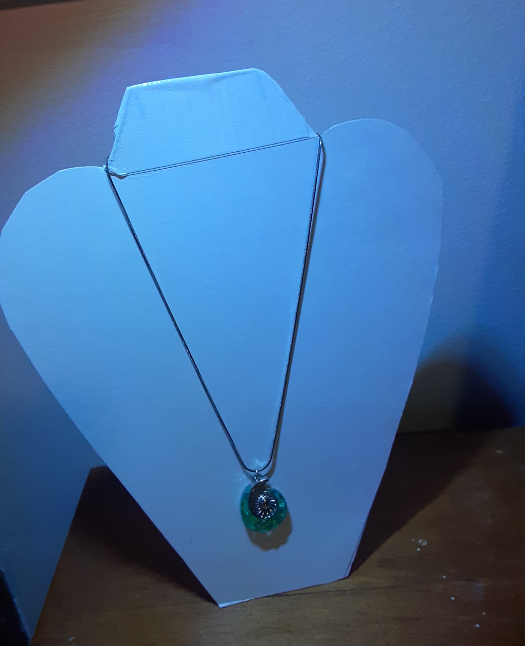 Turquoise and Silver Shell Necklace