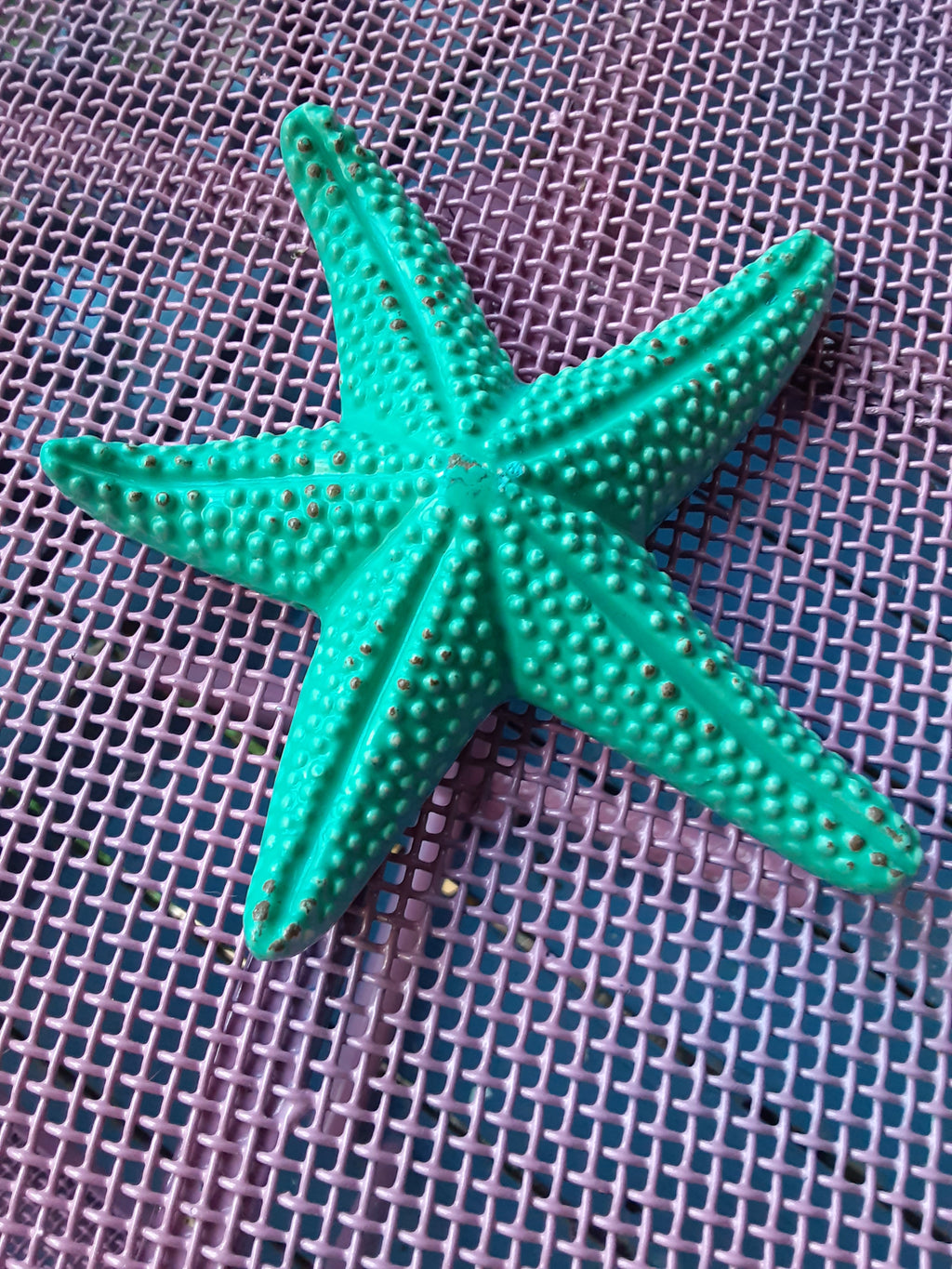 Hand Painted Aqua Starfish Ceramic