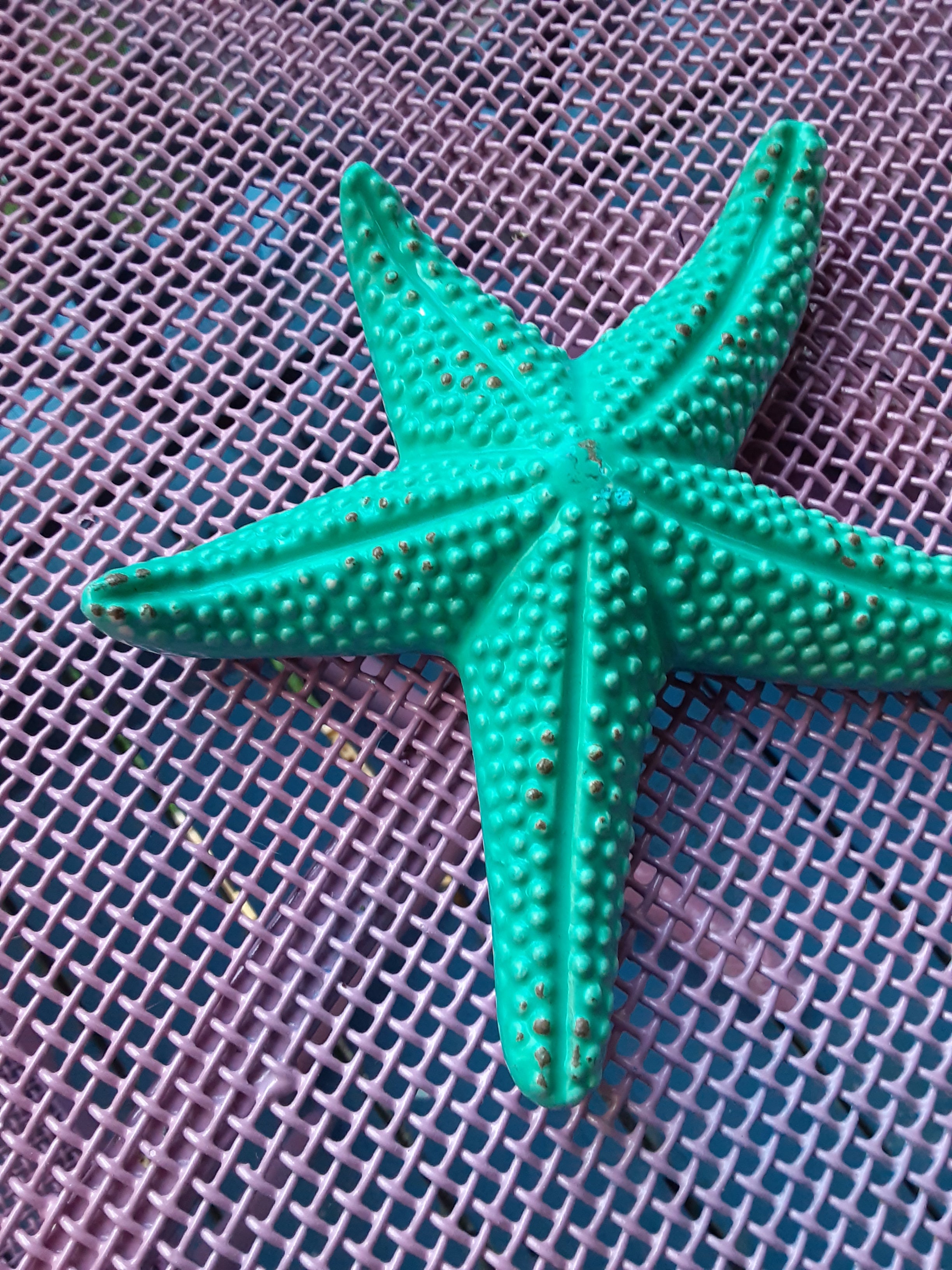 Hand Painted Aqua Starfish Ceramic